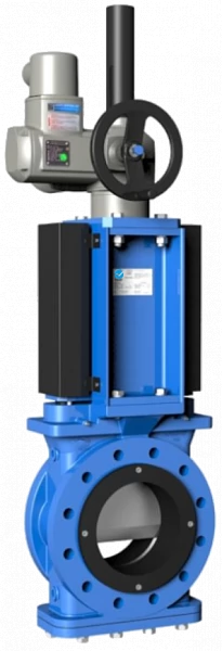 VGH-012-01-0050-PN25-GsC-HW-NR Шиберная задвижка Valstok, серия VGH, DN0050, PN25, штурвал, выдвижной шток, корпус GJS-500-7 (GGG50), нож AISI304, седловое уплотнение Natural Rubber