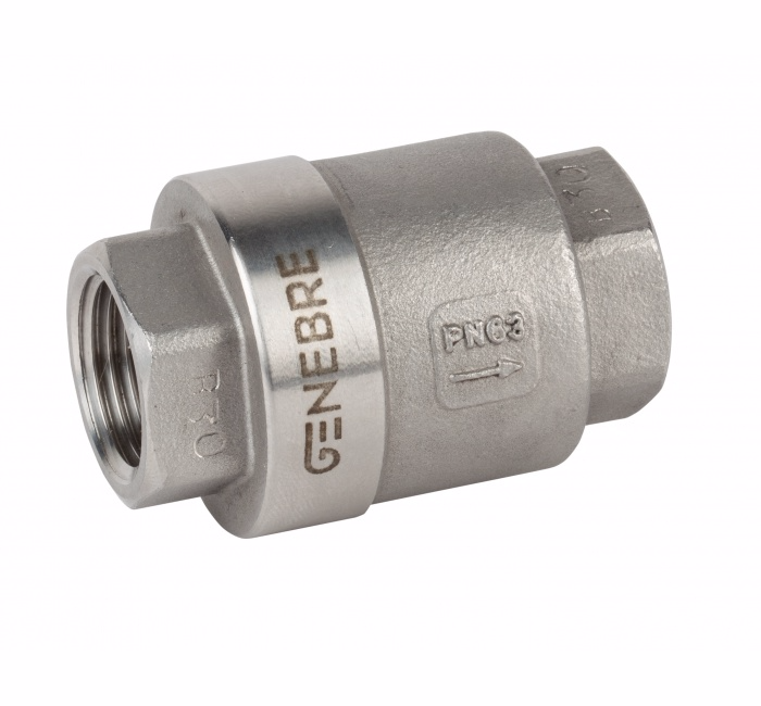 Клапан обратный пружинный GENEBRE 2416 04, DN015, PN63, корпус - CF8M (AISI316), диск - CF8M (AISI316), уплотнение - CF8M (AISI316), ВР/ВР