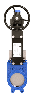 VA-013-01-0400-PN6-SsP-R(N)-NBR Шиберная задвижка Valstok, серия VА, DN 0400, PN=6 Бар, редуктор, невыдвижной шток, корпус GJS-400-15 (GGG40), нож AISI304, седловое уплотнение NBR