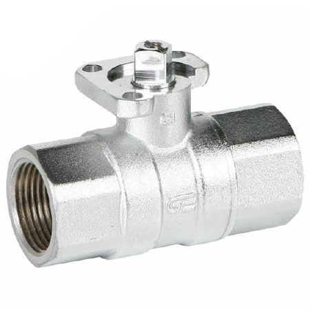 Кран шаровой полнопроходной GENEBRE 3023 07, DN032, PN40, корпус - латунь (CW617N), шар - латунь (CW617N), уплотнение шара - PTFE, ВР/ВР, ISO 5211, F05, рукоятка-рычаг, резьба BSPP