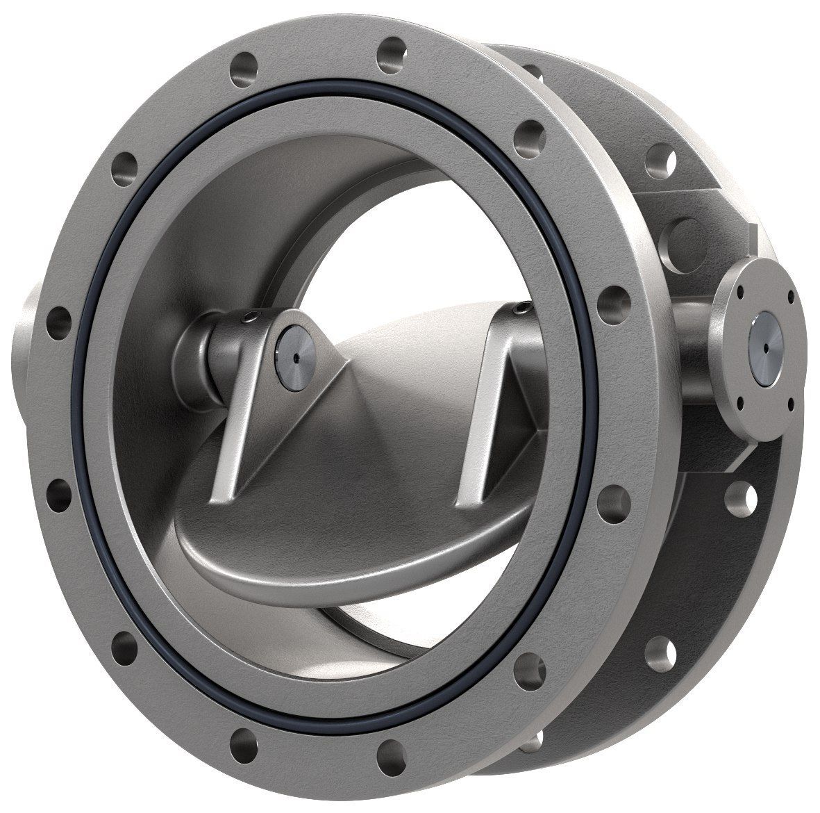 Клапан обратный одностворчатый VALSTOK VRT-221-02-1200-PN10-M, DN1200 PN10, корпус - CF8M, диск - CF8M, уплотнение - Metal, Ф/Ф