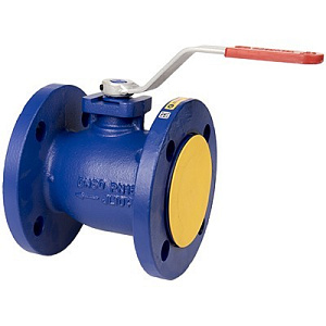 Кран шаровой полнопроходной ZETKAMA 565A-100-C-09, DN100, PN16, корпус - чугун GJL-250 (GG25), шар - латунь CW614N, уплотнение шара - PTFE, Ф/Ф, рукоятка-рычаг