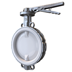 Затвор дисковый поворотный РАШВОРК 222-150-16, DN150, PN16, корпус - CF8M, диск - CF8M+PTFE, уплотнение - PTFE, М/Ф, рукоятка