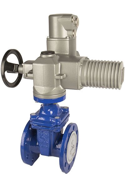 Задвижка с обрезиненным клином чугунная Rushwork 105, PN16, привод AUMA 380В zadvizhka-s-obrezinennym-klinom-chugunnaya-rushwork-105-pn16-privod-auma-380v